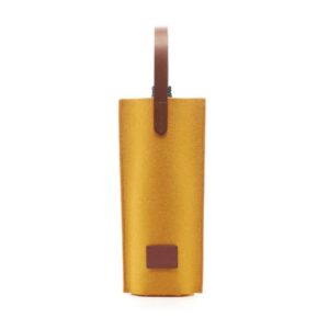 Custom yellow felt wine bottle cooler bag