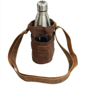 custom fabric canvas water bottle crossbody bag