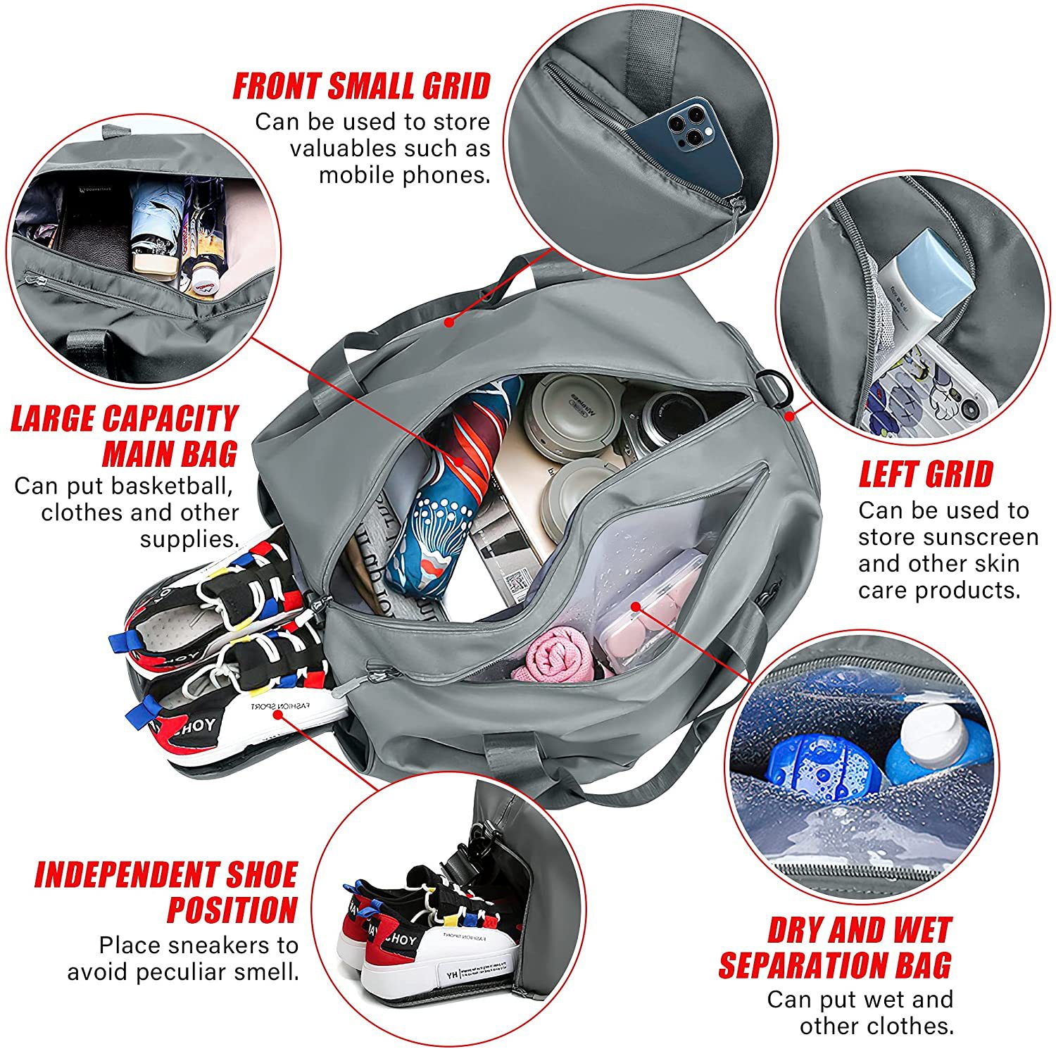 Sports bag with shoe compartment