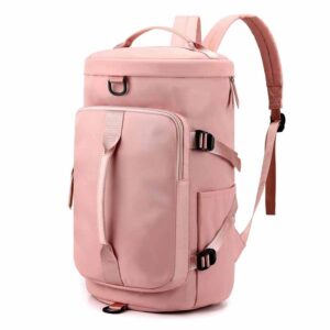Light pink nylon sports backpack wholesale