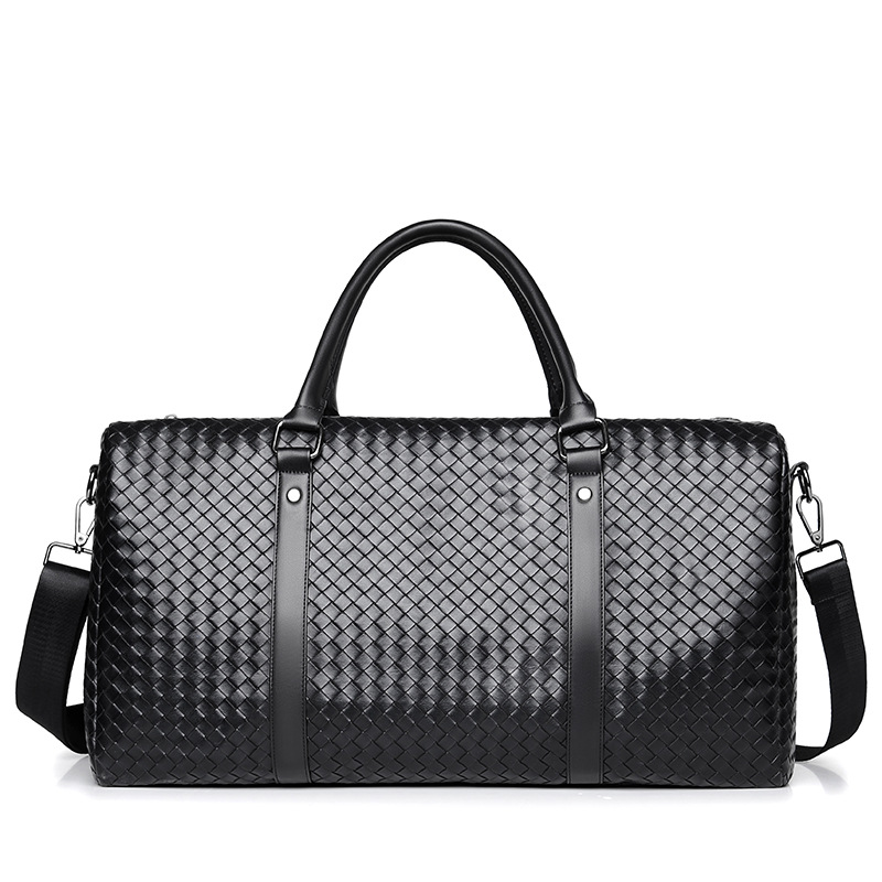 Custom mens faux leather duffle bag with zipper