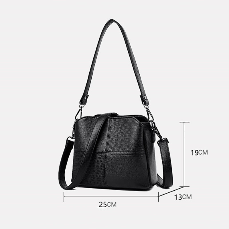 Women shoulder bag PU black sling bag wholesale - Image 3