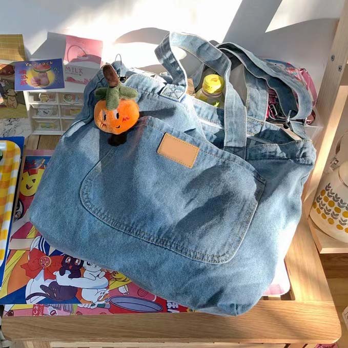 Supply Korean retro version denim bag - Image 4