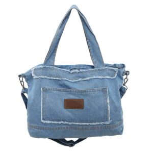 Customize denim crossbody bag tote with zipper