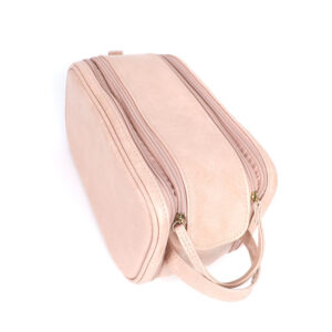 Custom portable women pu designer toiletry bag
