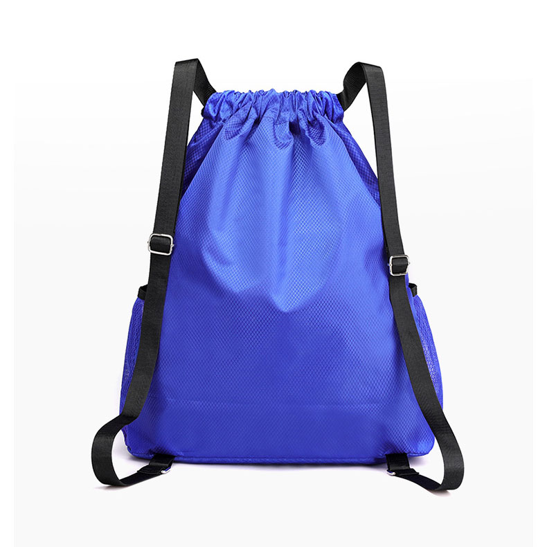 blue drawstring bag custom