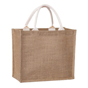 Custom blank fabric jute shopping bag for women