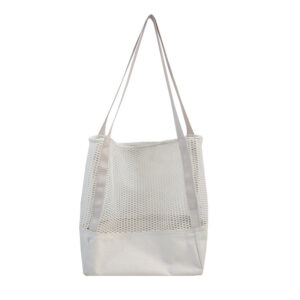 Women's white shoulder mesh tote bag wholesale