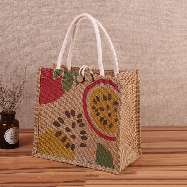 personalised jute small tote bags for women