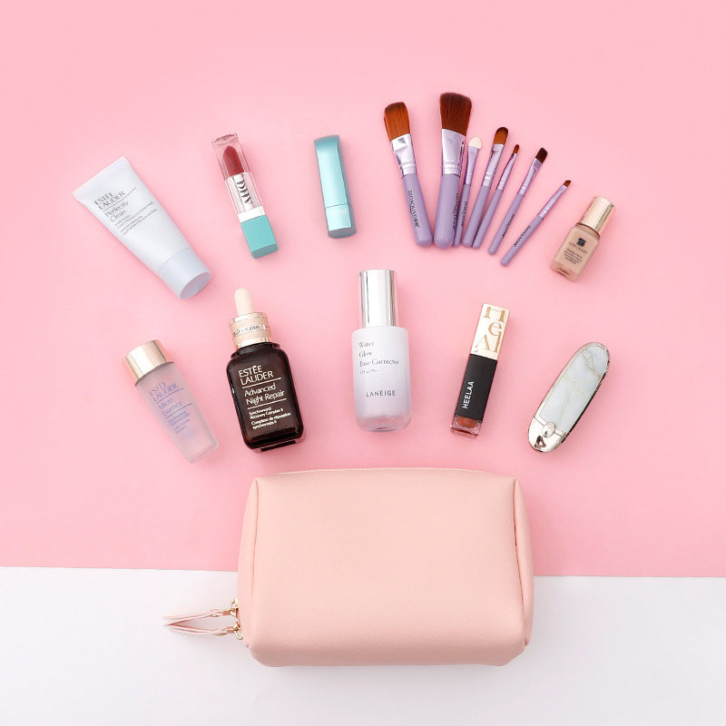 pink makeup bag